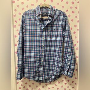 Men's Vineyard Vines Performance Long Sleeve Button Down Plaid Shirt Size Small